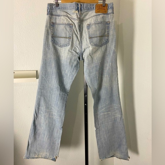 Vintage Abercrombie & Fitch Thrashed Jeans Indie Sleaze Skate Hip Hop Mud Wash - Picture 5 of 17